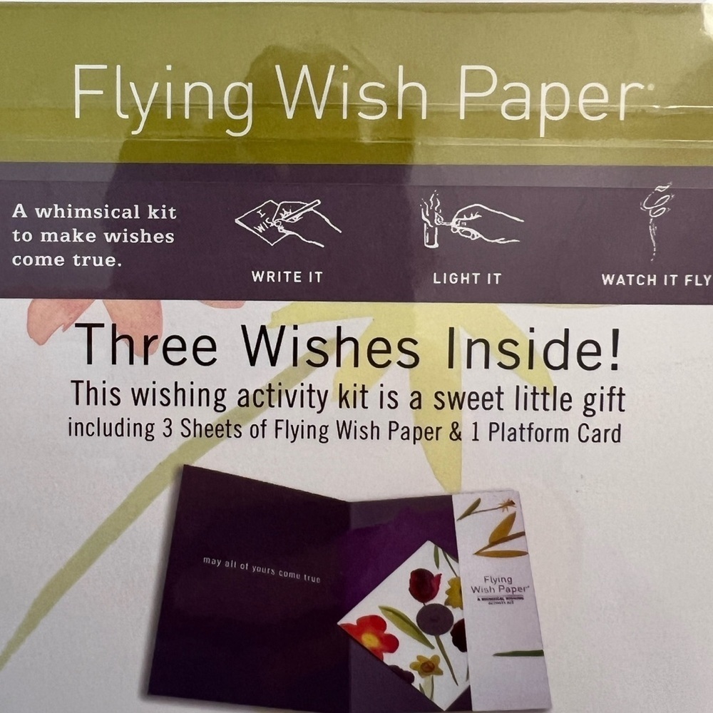 Flying Wish Paper "A Wish Is a Dream Ready to Bloom" Greeting Card Kit - Picture 4 of 6